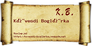 Kövesdi Boglárka névjegykártya